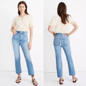 Madewell NWT Slim Demi Boot Cut Jeans Light Wash